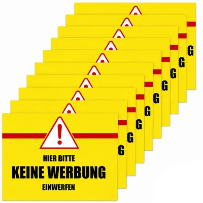 Produktbild von 10er Set Briefkasten Aufkleber Keine Werbung Einwerfen Hinweis Sticker Schilder