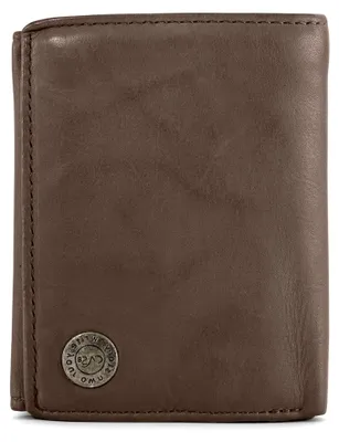 Produktbild von Portmonee für Herren MATS, Geldbörse im Hochformat, Portemonnaie aus 100% Leder, Geldbeutel mit RFID-Schutz & 9 Kartenfächern, Wallet zum Aufklappen mit Lasche, Brown