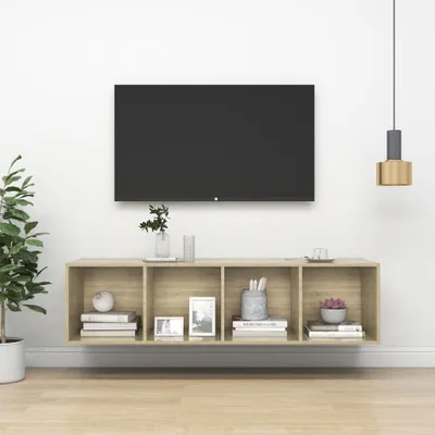 Produktbild von The Living Store TV-Wandschrank Sonoma-Eiche 37x37x142,5 cm Holzwerkstoff