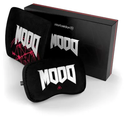Produktbild von Memory Foam Kissen-Set Doom Edition für Gaming Stühle, Ergonomisches Kissen mit Lendenwirbelstütze