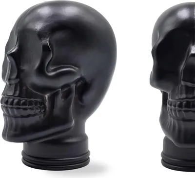 Produktbild von Glas KOPFHÖRERSTÄNDER TOTENKOPF| 26cm Glaskopf Skulptur | Farbe: M01 schwarz