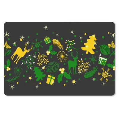 Produktbild von MuchoWow® Schreibtischunterlage Weihnachten - Muster - Hirsche 60x40 cm - XXL Mauspad - Großes Mauspad
