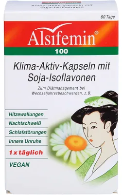 Zdjęcie produktu dla Alsifemin 100 kapsułek Climate Active z izoflawonami sojowymi, 60 kapsułek