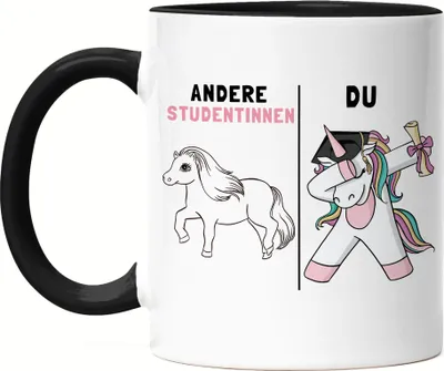 Produktbild von Andere Studentinnen Du Tasse Schwarz Pferd Einhorn Geschenkidee Lustig Studentin Studium Hochschule Uni