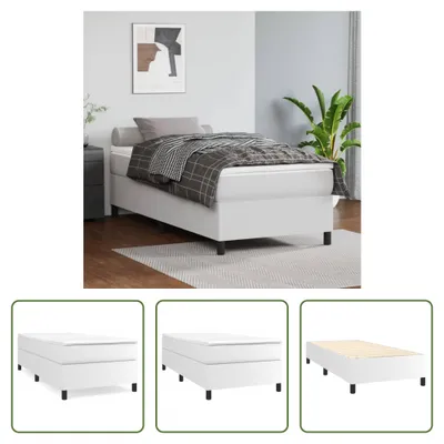 Zdjęcie produktu dla The Living Store Rama łóżka biała 90x200 cm sztuczna skóra