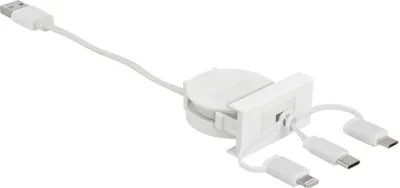 Zdjęcie produktu dla DELOCK Easy 45 Modul USB 2.0 3 in 1 Aufrollkabel USB-A zu C