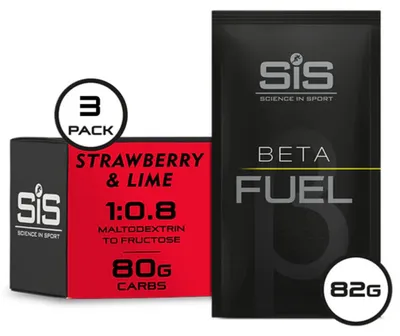 Zdjęcie produktu dla Science in Sport Beta Fuel 80, proszek do napoju, smak truskawkowy i limonkowy, 3 opakowania po 82 g