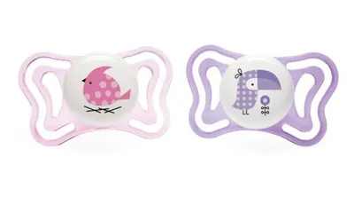 Produktbild von Chicco Schnuller Physio Light Mädchen Silikon Rosa/Lila 2 Stück