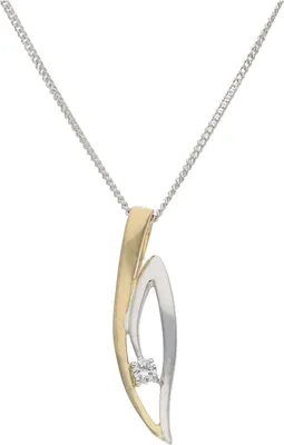 Produktbild von Kettenanhänger Gold und Weißgold 333 Zirkonia JL10-02-3251 JuwelmaLux