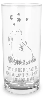 Produktbild von Mr. & Mrs. Panda Glas Schwein Glück 400 ml - Transparent - Geschenk, Träume, Glücksbringer, Tumbler, Motivation, Wasserglas, Cocktailglas, Ziele, Longdrinkglas, Sterne