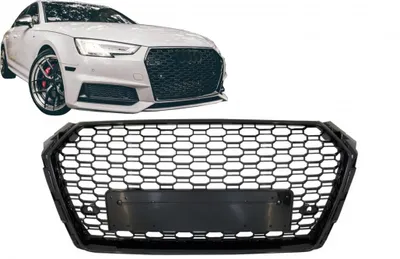 Produktbild von Ohne Emblem Kühlergrill für Audi A4 B9 8W 16-18 Limousine Avant RS Look Glänzend schwarz.