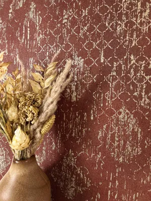 Produktbild von NEWROOM Tapete Rot Vliestapete Ornamente - Glanztapete Vintage Braun Gold Metallic Mustertapete Retro Retro