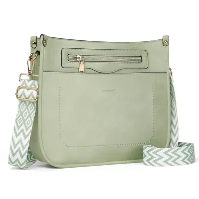 Produktbild von Umhängetasche Damen Handtasche mittelgroß Crossbody Bag multi pochette tasche Damenhandtasche mit Verstellbar Breitem Schultergurt (Hellgrün)