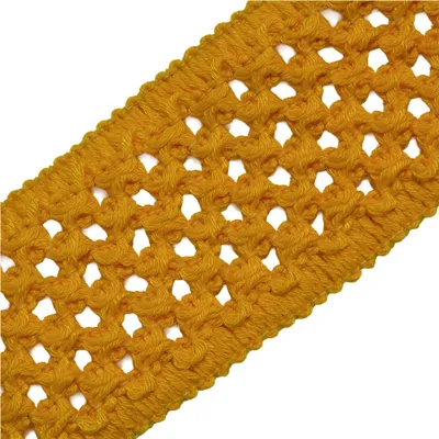 Elastisches Baumwollband Klöppeloptik ab 1m x 45mm Schrägband Klöppelspitze Stretch Elastisch Meterware gelb