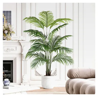 Produktbild von Künstliche Pflanzen 150 cm Kunstpalme im Topf für Wohnzimmer, Balkon, Schlafzimmer und Büro