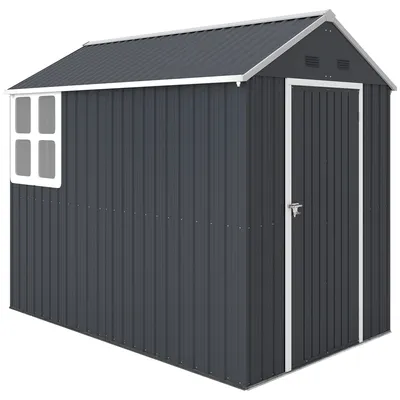 Produktbild von Outsunny Gerätehaus Stahl 4㎡ Gartenschrank mit Fenster Gartenhaus 259x172x222 cm