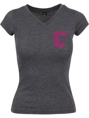 Image de T-shirt pour femme Mr. Tee Ladies Waiting For Friday Box Tee, couleur anthracite - S