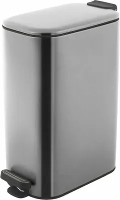 Produktbild von ESTIA | Mülleimer - Mülltonne - 30 L - silber - Abfallbehälter -  23x41x53cm - Abfalleimer - mit Deckel