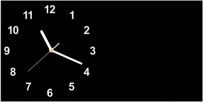 Produktbild von Wanduhr aus Glas mit Motiv Schwarzer Hintergrund- 60 x 30 cm - inkl. Aufhängesystem