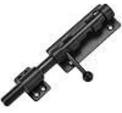 Immagine prodotto di Chiusura per porta, bloccabile, in acciaio inossidabile nero, con foro per lucchetto di 8 mm