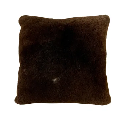 Produktbild von RÖKÜ Lammfellkissen 40x40 cm echtes Lammfell naturbunt Braun Weiß inkl. Füllkissen (Unikat 08)