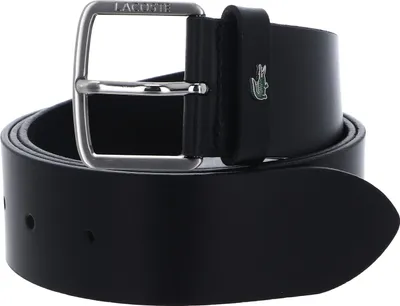 Produktbild von LACOSTE Leder Gürtel Elegance Plain Leather Belt W115 Noir schwarz
