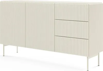Produktbild von Sideboard MUTI 147 cm kaschmir riffeloptik 3 schubladen push-to-open