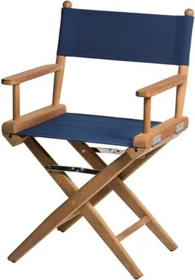Immagine prodotto di Poltrona da regista DeLuxe in teak con tela blu scuro