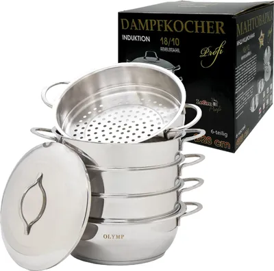 Produktbild von Mantowarka Dampfkocher Ø28 cm Dampfgarer 6 Tlg Induktion