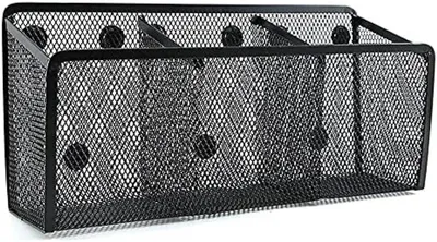 Produktbild von PolkaHome® Magnetischer Stifthalter - 3-Fach Organizer mit starken Magneten für Schreibtischordnung, 26 x 12 x 20 cm, Schwarz