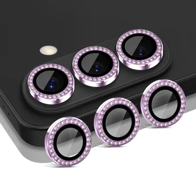 Produktbild von Kamera Linsenschutz Glas Set mit Schmucksteinen für Samsung Galaxy S26 Schutzglas Camera Linse Panzerfolie 9H Helles Violett