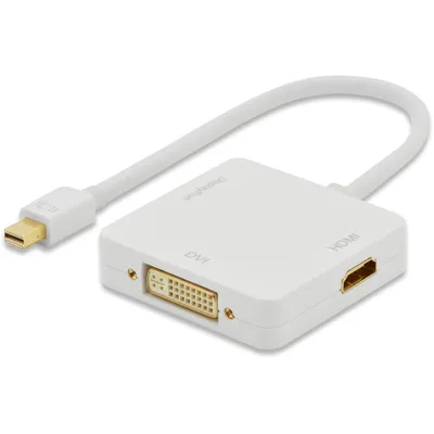 Produktbild von HUB 3 v 1 Mini Displayport na DisplayPort adaptér, DVI, HDMI, 20 cm, bílý