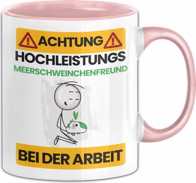 Produktbild von Meerschweinchenfreund Tasse Geschenk Lustiger Spruch Geschenkidee für Meerschweinchenfreund Achtung Hochleistungs Meerschweinchenfreund Bei Der Arbeit (Rosa)