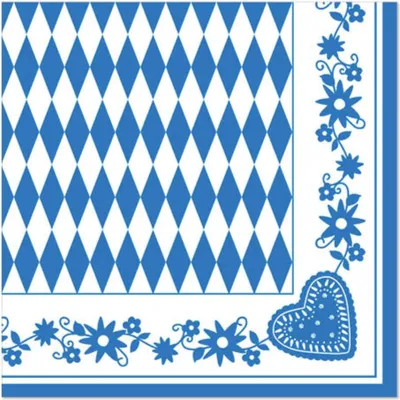 Zdjęcie produktu dla 50 serwetek 1/4 fałdy 40 cm x 40 cm "Bawarski błękit"