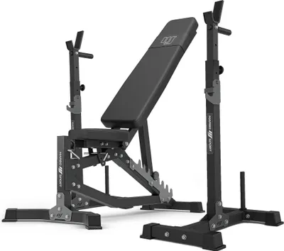 Produktbild von Marbo Sport - Set MS30_2.0 | Doppelseitig verstellbare Hantelbank + Hantelablage (2 Stück) mit Sicherung