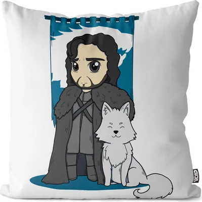 Produktbild von VOID Jon Schnee Kissenbezug Kissenhülle Polyester wasserfest Outdoor chibi snow lord kommandant der nachtwache
