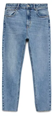 Image de VERO MODA - Jean droit pour femmes, modèle VMBRENDA, taille haute, coupe ajustée, longueur cheville – Taille 27W / 34L, denim bleu clair