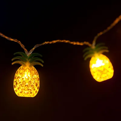Obrázek produktu pro LED světelný řetěz – ananas – 1,65 m – 10 LED diod – teplá bílá – napájení 2 x AA baterie