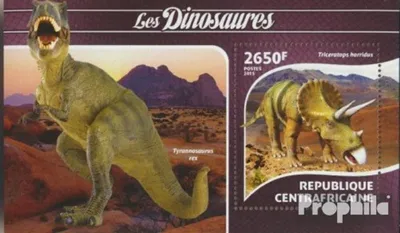 Produktbild von Briefmarken Zentralafrikanische Republik 2015 Mi Block 1289 (kompl. Ausgabe) postfrisch Dinosaurier