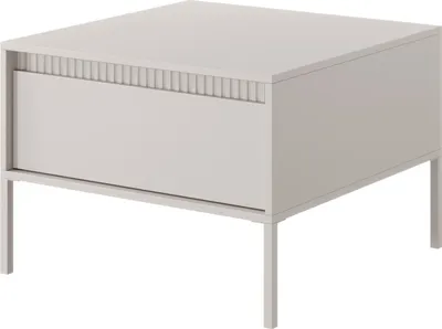 Produktbild von BETTSO Klein Couchtisch mit geriffelten Fronten und Schublade SENSO Beige