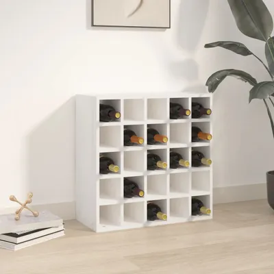 Produktbild von The Living Store Weinregal Weiß 56x25x56 cm Massivholz Kiefer