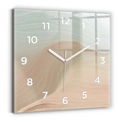 Obrázok produktu pre Wallfluent Hodiny - Sklenené Nástenné Hodiny - Tichý Quartz Strojček - Nástenná Dekorácia Spálňa Kuchyň - Biele Ruky - 30x30 cm - Abstrakcia