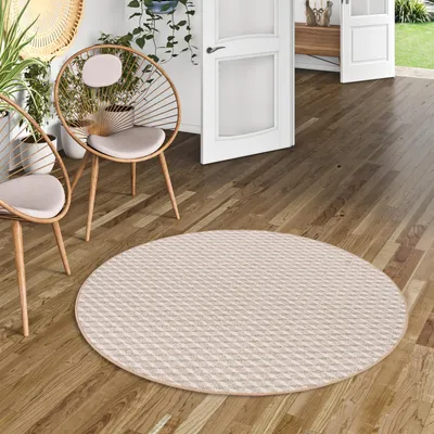 Produktbild von Schlingen Teppich Modern Diamond Sand Rund, Größe:133 cm Rund
