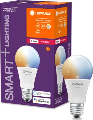 Produktbild von LEDVANCE Smart+ Lampe mit ZigBee Technologie, 9W, A60, matt, Sockel E27, Lichtfarbe Tunable White, 806lm, 1er Pack