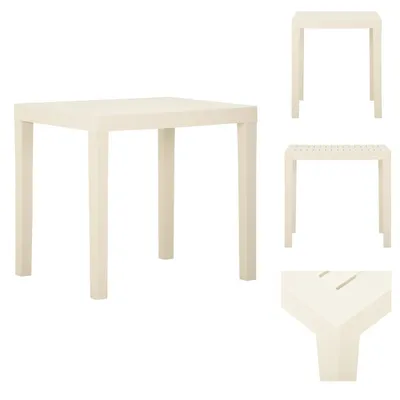Image de vidaXL Table de jardin blanche 79x65x72 cm plastique - Tables de jardin