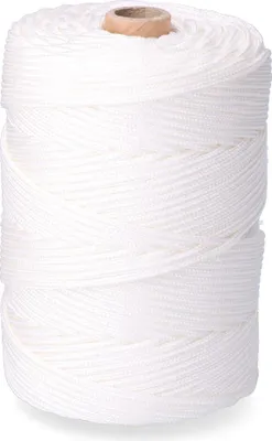 Productafbeelding van Gevlochten polypropyleen touw (200 meter lang, diameter 3 mm), kleur wit