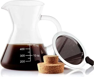 Produktbild von Kaffeezubereiter mit Glasbehälter und Edelstahlfilter
