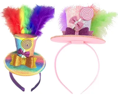 Immagine prodotto di 2 cerchietti con piume colorate, ideali per feste
