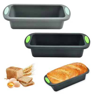 Produktbild von 2 Stück Silikon Brotbackform Rechteckig 28x12x6.5cm Antihaft BPA-frei