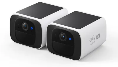 Productafbeelding van Eufy SoloCam E220 - Netwerkbewakingscamera - Voor buitengebruik - Weerbestendig - Kleur (dag en nacht) - 2K - Audio - Draadloos - Wi-Fi - 2,4 GHz radio (verpakking met 2 stuks)